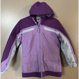 Lands' End  Hooded Ski Snowboard Winter Jacket Shell Purple Lavender Sz L 14
